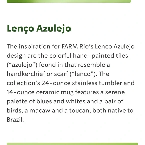 NWT Starbucks Farm Rio Limited Edition Blue & White Tropical Print Tumbl… - Picture 4 of 8